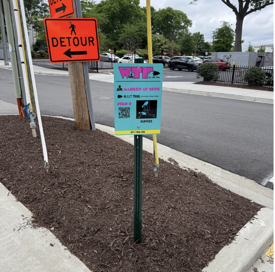 WTFLT Sign 3 installed near The Market at 25th